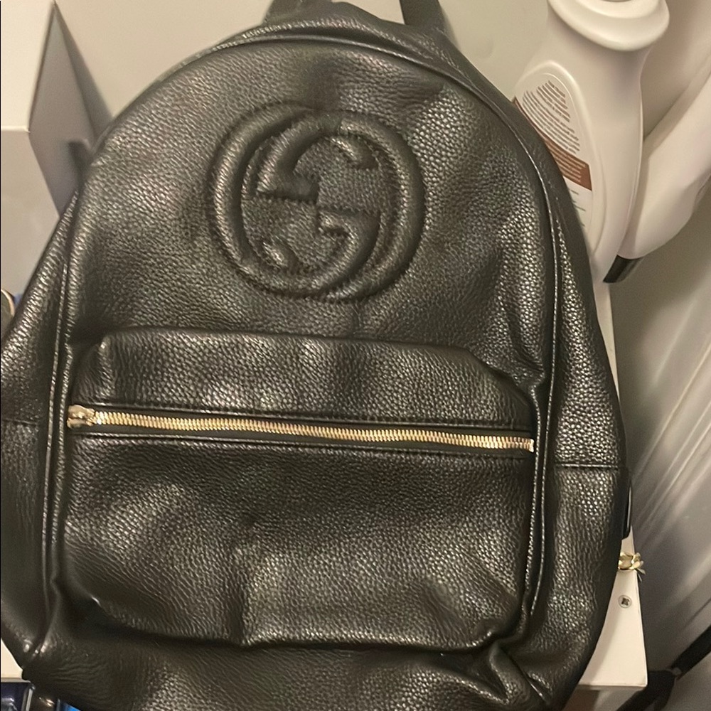 Gucci Black Backpack with Iconic GG Logo